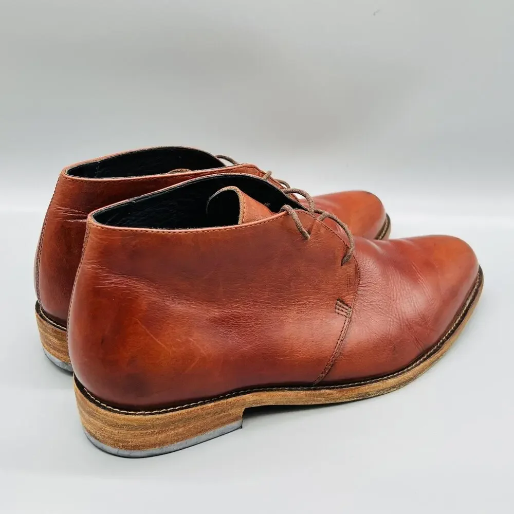 Nisolo Boots Womens 10 Brown Leather Chukka Ankle Lace Up Casual Booties Shoes